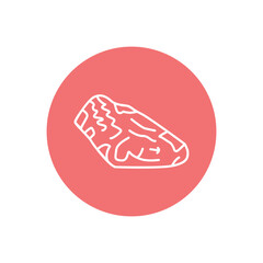 Beef neck cut color line icon. Cutting meat.
