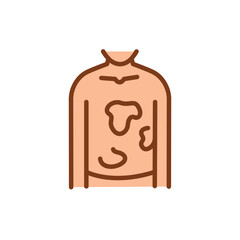 Pityriasis rosea black line icon. Dermatology disease.