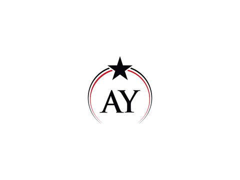 Minimalist AY Business Logo, Unique Ay Logo Icon For Shop