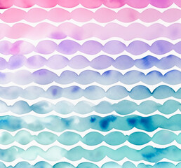 cute mermaid watercolor pattern, generative ai, mermaid scales pattern