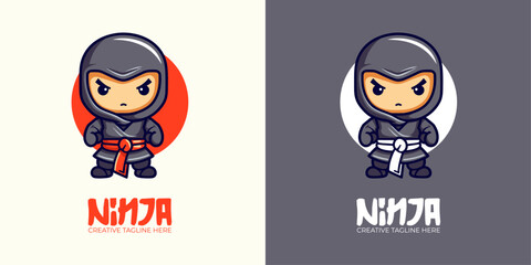 Illustration Vector Graphic of a Cute Colorful Ninja, Tailor-Made for Logo, Icon, Design, Poster, Flyer, and Advertisement