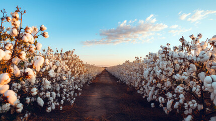 A field of cotton that's ready to be harvested on the farm.