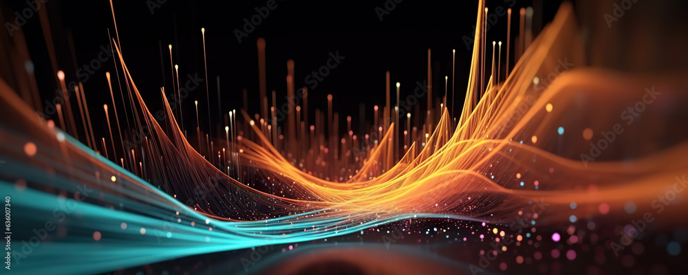 Wall mural abstract digital background. can be used for technological processes, neural networks and ai, digita