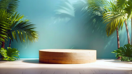 Elevate Your Product Presentation with a Natural Stone and Concrete Podium: A Perfect Background for Packaging Showcasing