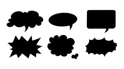 set of comic speech bubbles