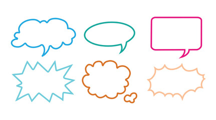 set of speech bubbles