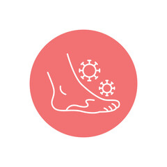 Mycosis feet black line icon. Dermatology disease.