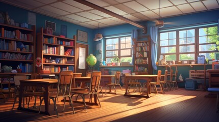sunlit classroom a serene space for learning and creativity