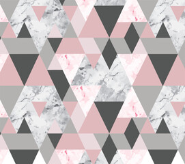 Geometric triangles with marbled pattern