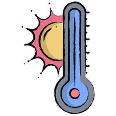 Hand drawn temperature icon
