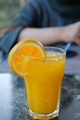 glass of orange juice outdoor
