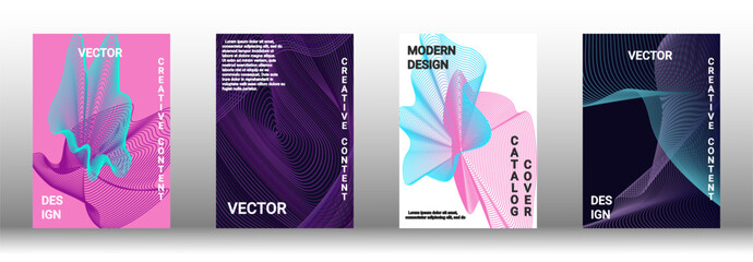 A set of modern abstract covers with abstract gradient linear waves.