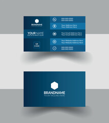 Modern Business Card for anyone. Portrait and landscape orientation.Creative and Clean Business Card Template
Double-sided creative business Blue Business card