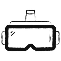 Hand drawn virtual reality glass icon