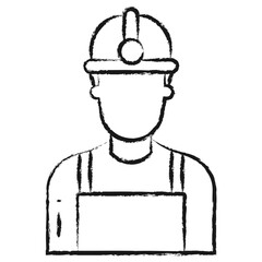 Fototapeta na wymiar Hand drawn Engineering Man icon