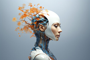 artificial intelligence and human body marketing concept 
