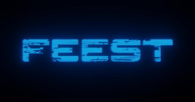 Illustration word text of FEEST Modern Bold Font on black background, for intro