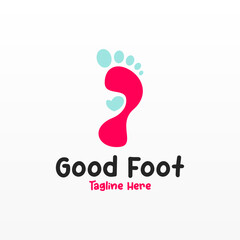 Foot print logo design template. Foot logo concept