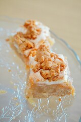 Fresh pieces of home made apple pie