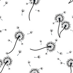 Dandelion background your design. Abstract floral seamless pattern.