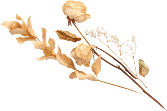 Dried flower with dried leaves - Ready to use Premium PNG Cutout Isolated image