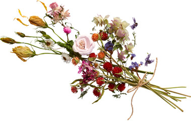a Beautiful Bouquet of Mixed Dried Flowers- Ready to use PNG Cutout Premium Isolated Image
