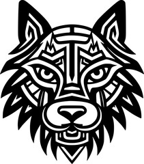Wolf | Black and White Vector illustration