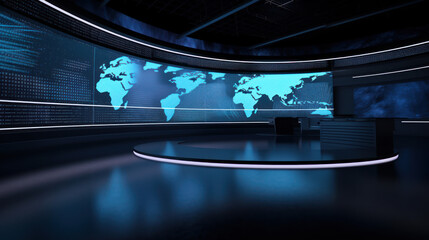 3D World News Background, digital world breaking news Studio Background for news.