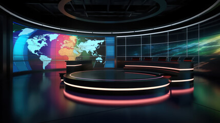 3D World News Background, digital world breaking news Studio Background for news.
