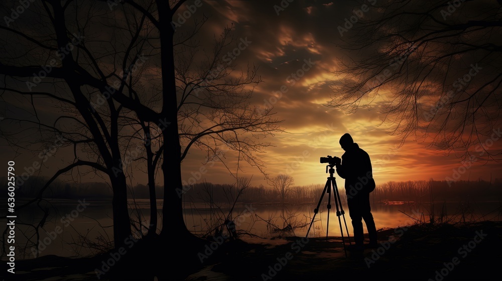 Poster outside. silhouette concept