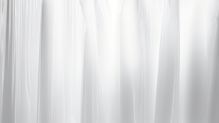 Obraz premium Bathroom concept Moist creased white shower curtain with water droplets steam on white backdrop light and darkness. silhouette concept