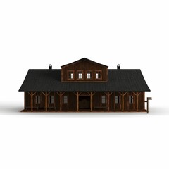 3D rendering of a miniature house model isolated on a white background