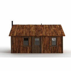3D rendering of a miniature house model isolated on a white background
