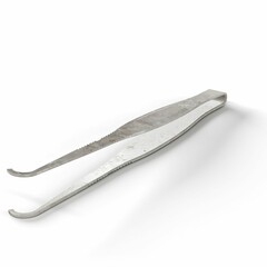 3d rendering of metal tweezers isolated on a white background