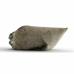 3D rendering of a stuffed dirty sack isolated on a white background