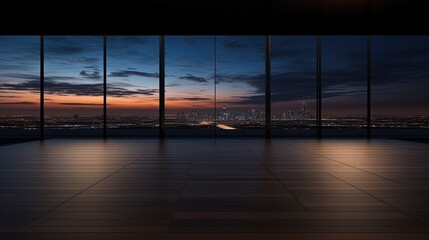 Floor with stunning sunset. silhouette concept