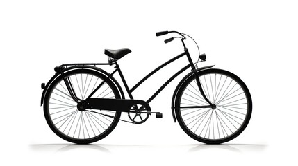 Fototapeta premium Isolated white vintage bike with shadow. silhouette concept