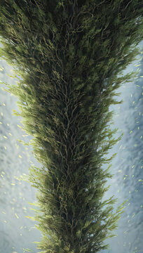 3d illustration of an Arbuscular mycorrhiza, Symbiosis, Mycology, Soil biology, symbiont fungus, Abstract, Nature, Plant, Botanical, Earthy, Natural, Green, Curvy, Flowing