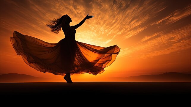 elegant dancer outline. silhouette concept