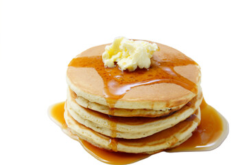 stack of pancakes isolated on a transparent background - obrazy, fototapety, plakaty