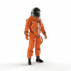 a person in an orange spacesuit with black boots on © Miklós Polgár/Wirestock Creators