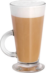 isolated cup of coffee with milk