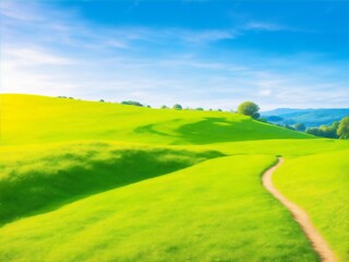 landscape with green grass and sky