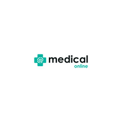 Medical logo design, plus logo, @ logo, online logo, doctor logo, hospital logo, clinic logo, medicine logo, health logo, treatment logo. eps
