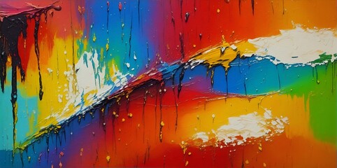 Closeup of abstract multicolored art painting texture. AI generated illustration