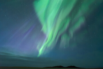 Amazing view of aurora borealis in night sky