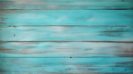 Close up of aqua painted wooden Planks. Wooden Background Texture
