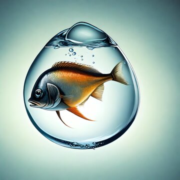 fish on water, gerado por IA