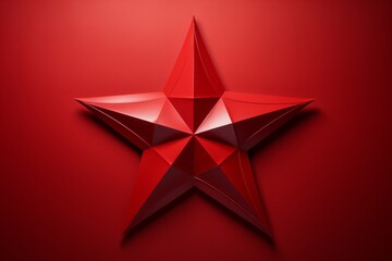 A red star on a red backdrop. Merry christmas and happy new year concept. Background