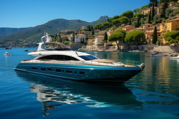 Obraz na płótnie Canvas luxury yacht. Travel cruise concept. AI generated, human enhancement
